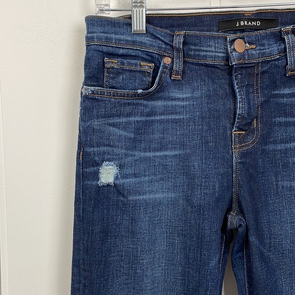 J Brand Mid Rise Rails Straight Leg Jean Women's 30 Ankle Distressed Norfolk - Picture 2 of 16